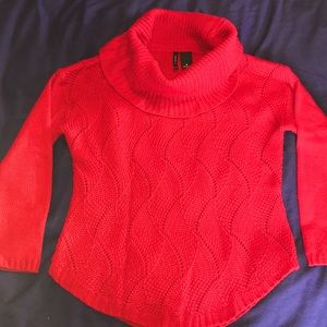 Red Cowl Neck New Directions Sweater